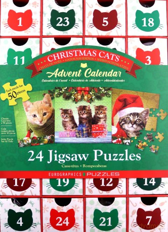EUROGRAPHICS Kalendarz adwentowy 2022 puzzle Christmas Cats 8924-5737 [PUZZLE]