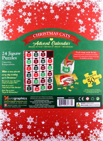 EUROGRAPHICS Kalendarz adwentowy 2022 puzzle Christmas Cats 8924-5737 [PUZZLE]