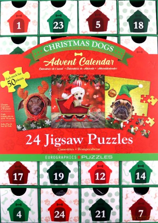 EUROGRAPHICS Kalendarz adwentowy 2022 puzzle Christmas Dogs 8924-5738 [PUZZLE]