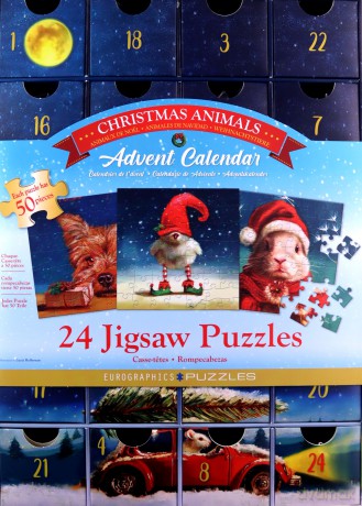 EUROGRAPHICS Kalendarz adwentowy puzzle Funny Christmas Animals 8924-5734 [PUZZLE]