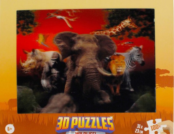 ZAWADA 3D 100 el. Dzikie zwierzęta [PUZZLE]