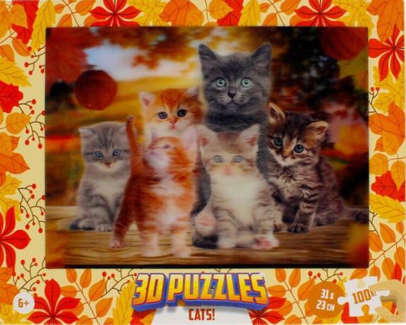 ZAWADA 3D 100 el. Koty [PUZZLE]