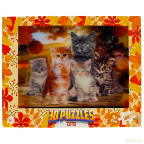 ZAWADA 3D 100 el. Koty [PUZZLE]