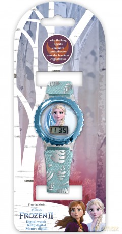 Zegarek cyfrowy z nylonowym paskiem i światełkami LED Frozen WD21175