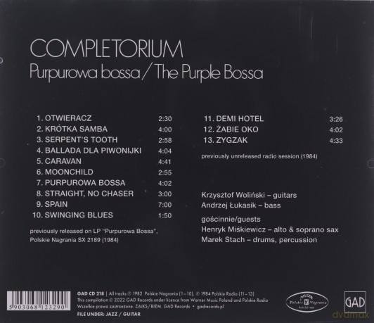 Completorium: Purpurowa Bossa [CD]