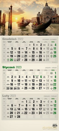 Kalendarz 2023 trójdzielny płaski EKO mix2 [KALENDARZ]