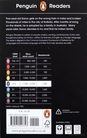 Penguin Readers Level 4: Lion (ELT Graded Reader) - Saroo Brierley [KSIĄŻKA]