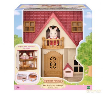 Sylvanian Przytulny domek wiejski z czerwonym dachem