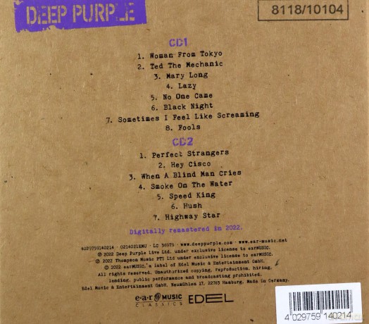 Deep Purple: Live In Hong Kong 2001 (digipack) [2CD]