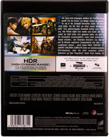 Final Fantasy VII: Advent Children Director's Cut [Blu-Ray 4K]+[Blu-Ray]