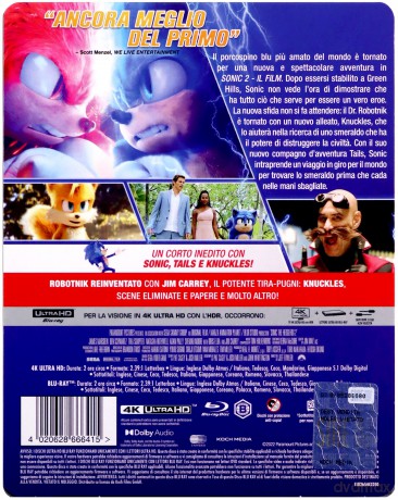 Sonic the Hedgehog 2 (Sonic 2. Szybki jak błyskawica) (steelbook) [Blu-Ray 4K]+[Blu-Ray]