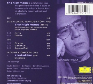 Blomsted Herbert: Sandstrom:The High Mass,Lidholm:Kontakio [CD]