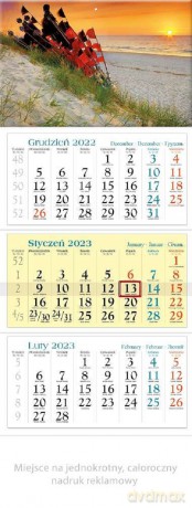 Kalendarz 2023 trójdzielny Bałtyk [KALENDARZ]