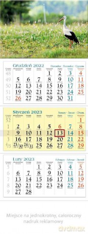 Kalendarz 2023 trójdzielny KT 09 Bocian [KALENDARZ]