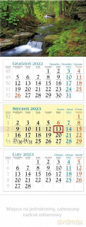 Kalendarz 2023 trójdzielny Strumień [KALENDARZ]