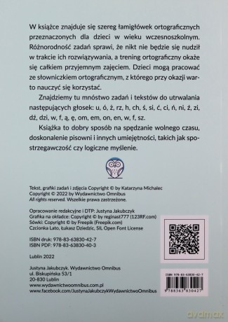 Łamigłówki ortograficzne z sówką - Katarzyna Michalec [KSIĄŻKA]