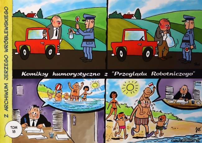 Z archiwum Jerzego Wróblewskiego 18 Komiksy humorystyczne z Przeglądu Robotniczego - Jerzy Wróblewski [KSIĄŻKA]