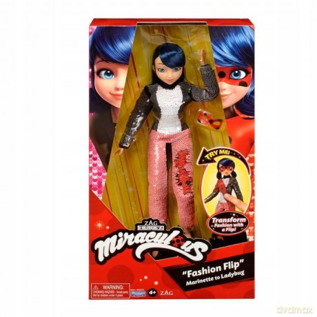 Marinette / Biedronka w zmieniającym się stroju z cekinami Fashion Flip