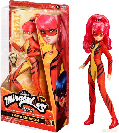 Miraculous: Biedronka i Czarny Kot Dragon Shanghai, Lalka 26 cm
