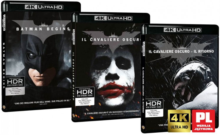 Mroczny Rycerz Trylogia: Batman - Początek / Mroczny Rycerz / Mroczny Rycerz powstaje [3xBlu-Ray 4K]