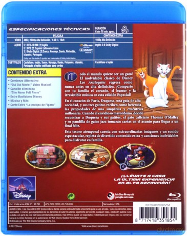The Aristocats (Aryskotraci) (Disney) [Blu-Ray]