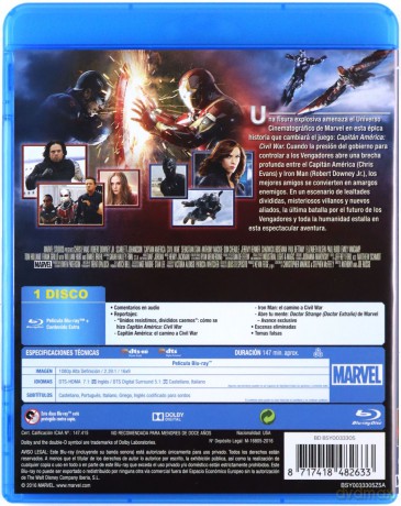 Captain America: Civil War (Kapitan Ameryka: Wojna bohaterów) [Blu-Ray]