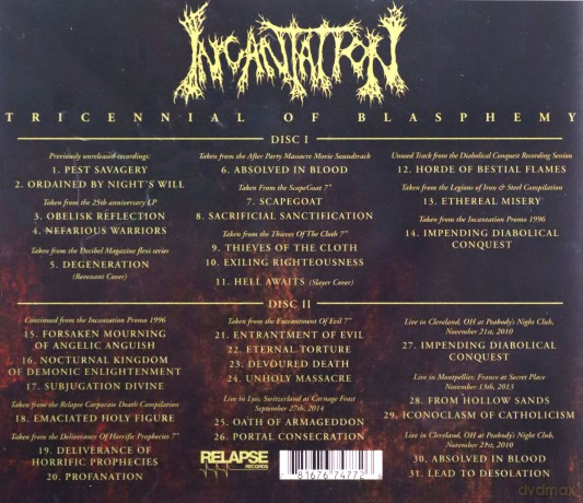 Incantation: Tricennial Of Blasphemy [2CD]