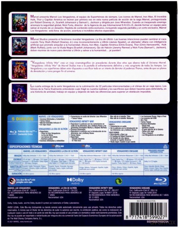 Avengers Kolekcja: Avengers / Avengers: Koniec gry / Avengers: Age of Ultron / Avengers: Infinity War [5xBlu-Ray]