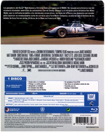 Ford v Ferrari (Le Mans '66) (steelbook) [Blu-Ray]