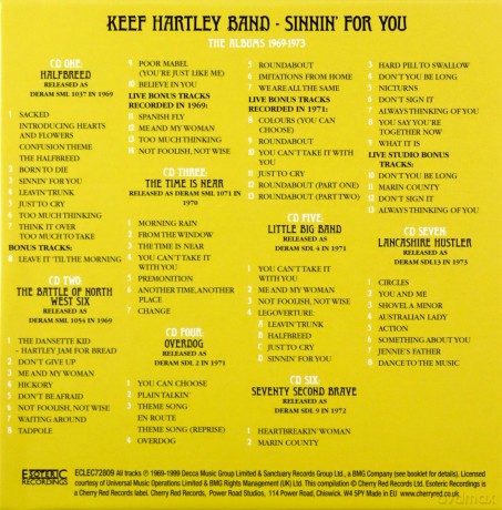 Keef Hartley Band: Sinnin For You - The Albums 1969-1973 [7CD]
