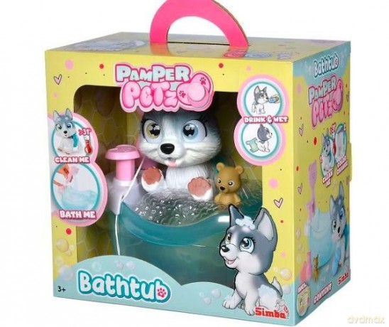 PAMPER PETZ wanna z pieskiem Husky [FIGURKA]