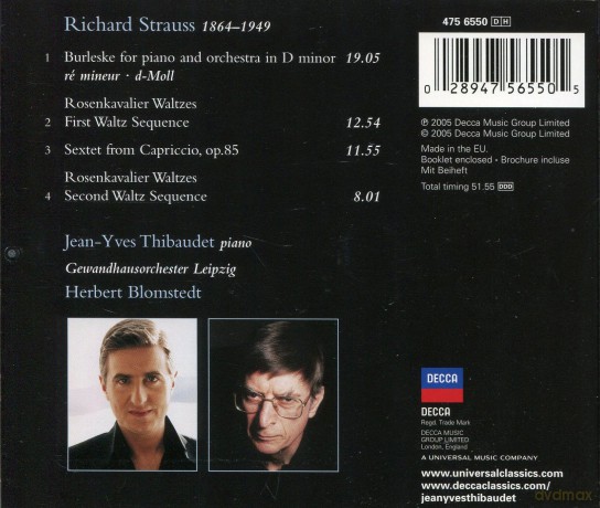 Blomstedt/Thibaudet: Strauss:Rosenkavalier Waltzes,Burleske [CD]