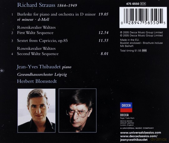 Blomstedt/Thibaudet: Strauss:Rosenkavalier Waltzes,Burleske [CD]
