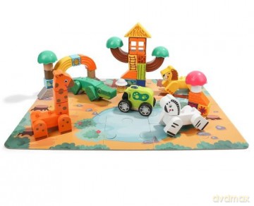 Klocki drewniane i puzzle - Safari Top Bright [KLOCKI]