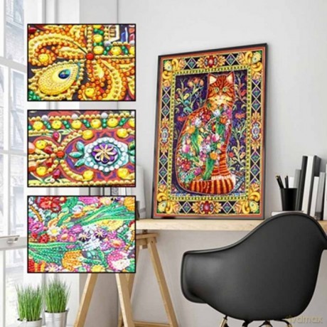 Mandala 7D - Kot w ozdobnej ramce