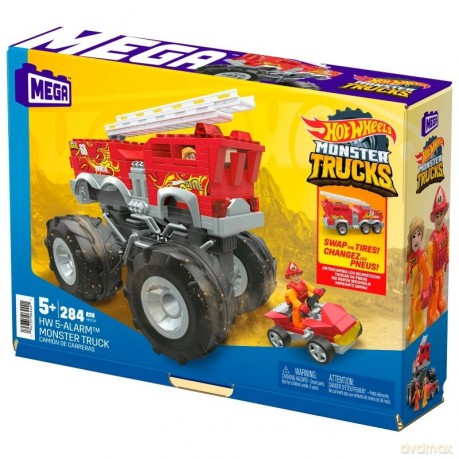 Mega Hot Wheels Monster Trucks 5-Alarm + łazik ATV Pojazd do zbudowania [KLOCKI]