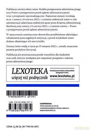 Kodeks postępowania administracyjnego. Prawo o postępowaniu przed sądami administracyjnymi. Przepisy [KSIĄŻKA]