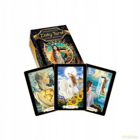 Złoty tarot - 78 kart + książka - Magda Tarocistka, Soleil Wróżbita [KSIĄŻKA]+[KARTY]
