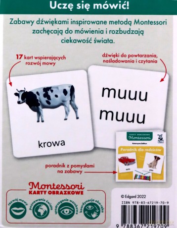 Dźwięk. Montessori. Karty obrazkowe (1-3 lata). Kapitan Nauka - Katarzyna Dołhun [KSIĄŻKA]