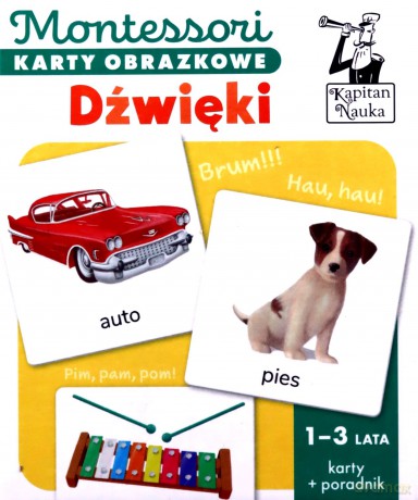 Dźwięk. Montessori. Karty obrazkowe (1-3 lata). Kapitan Nauka - Katarzyna Dołhun [KSIĄŻKA]
