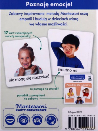 Emocje. Montessori. Karty obrazkowe (2-5 lat). Kapitan Nauka - Katarzyna Dołhun [KSIĄŻKA]