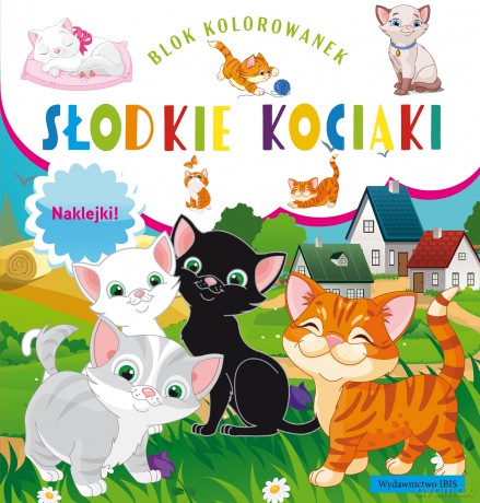 Słodkie kociaki. Blok kolorowanek + naklejki [KSIĄŻKA]