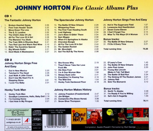 Johnny Horton: Five Classic Albums Plus [2CD]