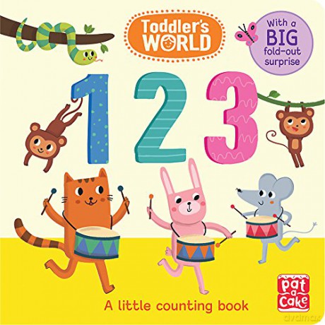 123: A little counting board book with a fold-out surprise - Pat-a-Cake [KSIĄŻKA]
