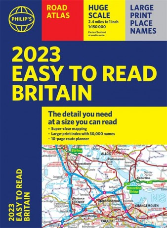 2023 Philip's Easy to Read Road Atlas Britain: (A4 Paperback) (Philip's Road Atlases) - Philip's Maps [KSIĄŻKA]