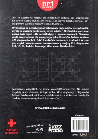 1001 Sudoku dla początkujących - 470 diagramów - tom 1 - Noe Akira [KSIĄŻKA]