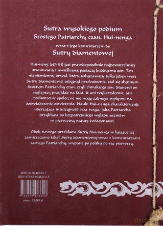 Sutra Szóstego Patriarchy Hui-nenga wraz z jego komentarzem do Sutry Diamentowej. [KSIĄŻKA]