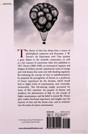 An Experiment with Time (Dover Books on Science) - J W Dunne [KSIĄŻKA]