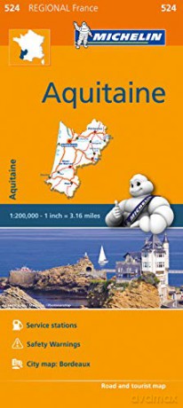 Aquitaine - Michelin Regional Map 524: Map (Michelin Regional Maps, 524) - Michelin [KSIĄŻKA]