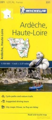Ardeche, Haute-Loire - Michelin Local Map 331: Map (Michelin Local Maps, 331) - Michelin [KSIĄŻKA]